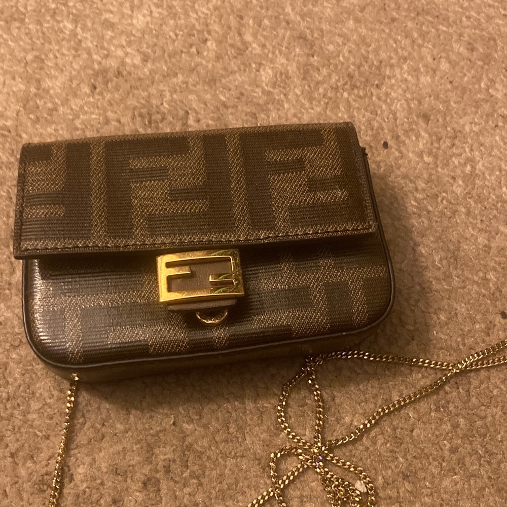 Fendi Crossbody Bag in Brown and Gold